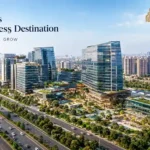 Global City Gurgaon township aerial render on Dwarka Expressway